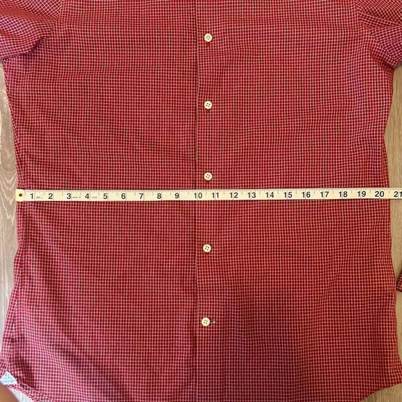 Banana Republic Non Iron Mens Long Sleeve Button Up Dress Shirt Size Large Red - Picture 7 of 9